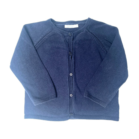 Bout'chou Navy Fine Knit Cardigan - 12 months