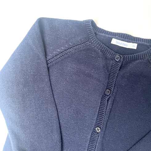 Bout'chou Navy Fine Knit Cardigan - 12 months