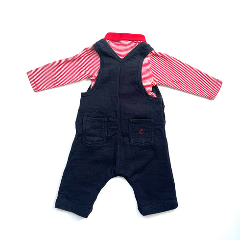 Petit Bateau Dungarees & Bodysuit - 3 months