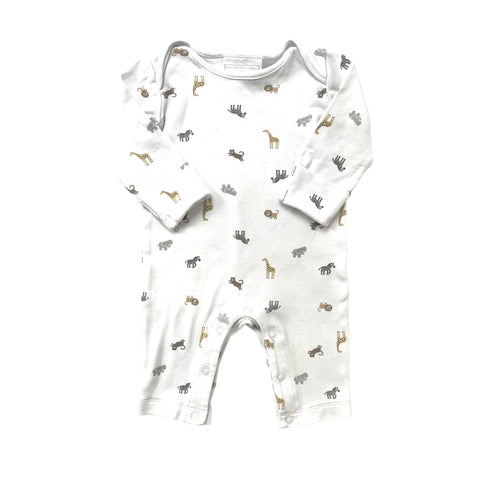 The Little White Company White Safari Sleepsuit - 3 months