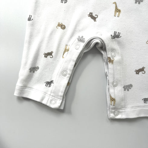 The Little White Company White Safari Sleepsuit - 3 months