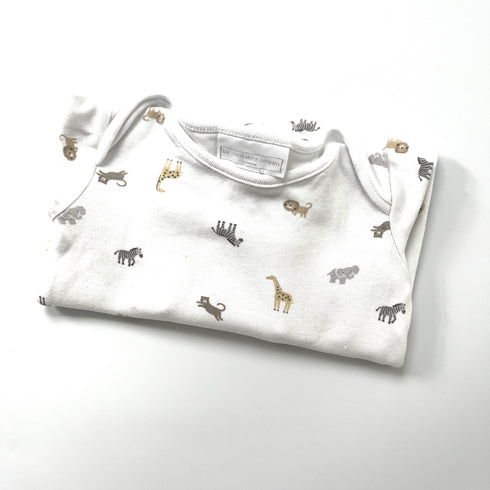 The Little White Company White Safari Sleepsuit - 3 months
