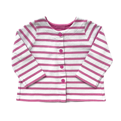 Pink Stripe Petit Bateau Cardigan - 12 months