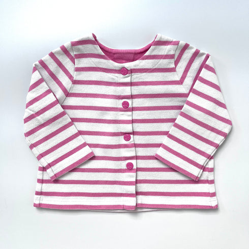 Pink Stripe Petit Bateau Cardigan - 12 months