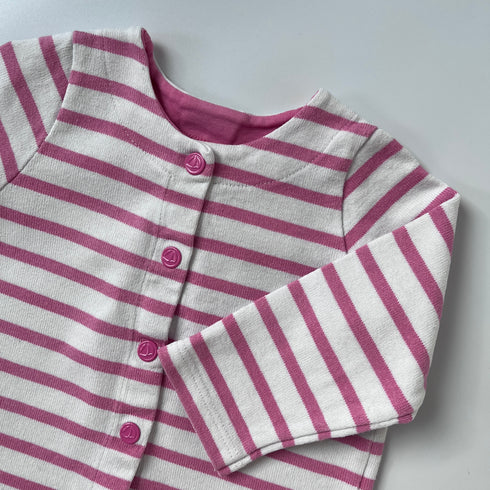 Pink Stripe Petit Bateau Cardigan - 12 months