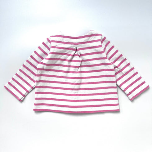 Pink Stripe Petit Bateau Cardigan - 12 months