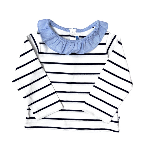Blue Stripes Jacadi Top - 24 months