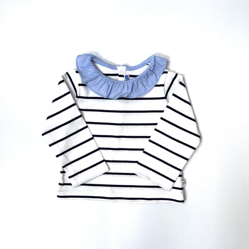 Blue Stripes Jacadi Top - 24 months