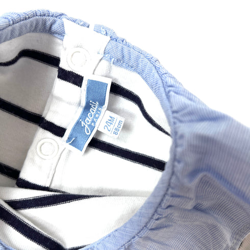 Blue Stripes Jacadi Top - 24 months