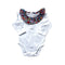 White Jacadi Bodysuit Liberty Print Collar - 3 months