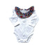 White Jacadi Bodysuit Liberty Print Collar - 3 months