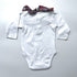 White Jacadi Bodysuit Liberty Print Collar - 3 months