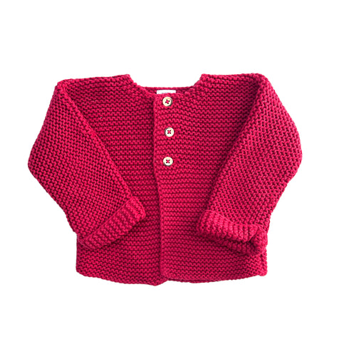 Red Petit Bateau Knit Cardigan - 6 months