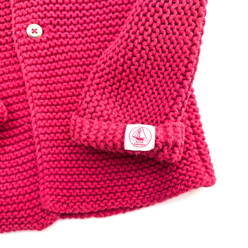 Red Petit Bateau Knit Cardigan - 6 months