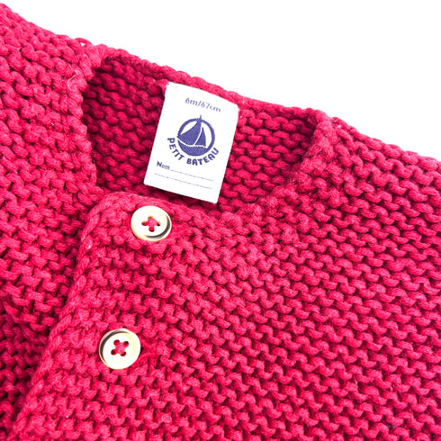 Red Petit Bateau Knit Cardigan - 6 months