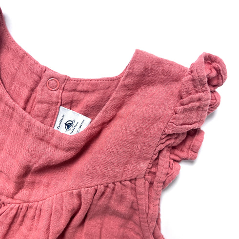 Coral Petit Bateau Sleeveless Dress - 24 months