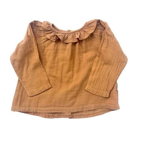 Poudre Organic Caramel Brown Blouse - 24 months