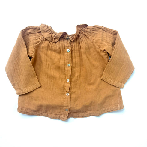 Poudre Organic Caramel Brown Blouse - 24 months