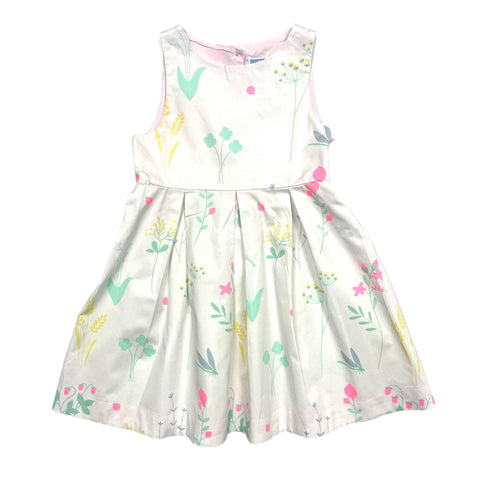 Jacadi White Summer Dress Neon Flowers - 5 years
