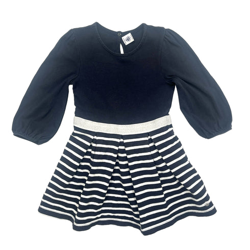 Petit Bateau Navy Skater Dress - 5 years