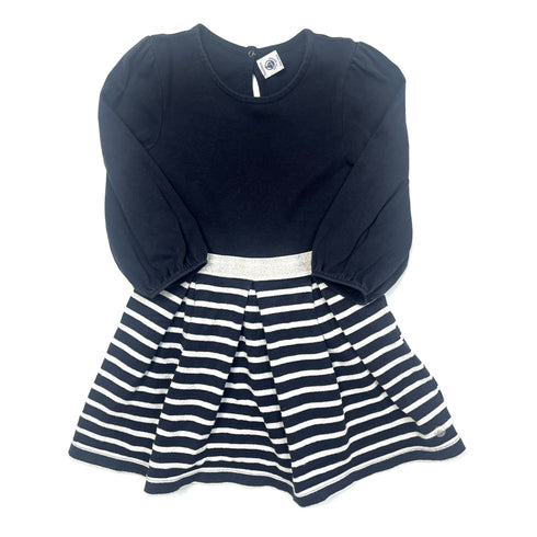 Petit Bateau Navy Skater Dress - 5 years