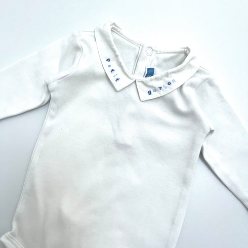 Jacadi White Bodysuit "Petit Garcon" - 3 months