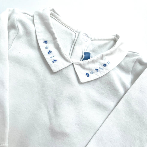 Jacadi White Bodysuit "Petit Garcon" - 3 months