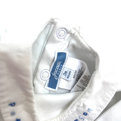 Jacadi White Bodysuit "Petit Garcon" - 3 months