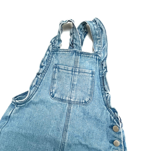 Zara Denim Dungarees with Ruffles - 24 months