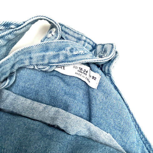 Zara Denim Dungarees with Ruffles - 24 months