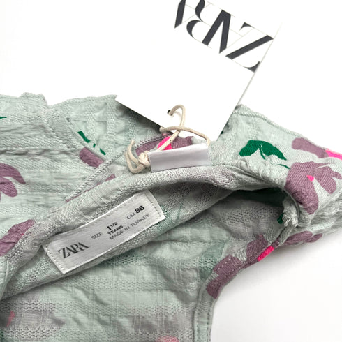 Zara Green Flower Jumpsuit BNWT - 18 months