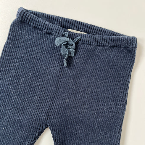 Cyrillus Navy Wide-Rib Knit Leggings – 6 Months