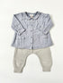Cyrillus Blue Check Shirt & Grey Knit Trousers Outfit – 6 Months
