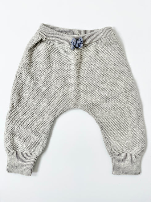 Cyrillus Blue Check Shirt & Grey Knit Trousers Outfit – 6 Months