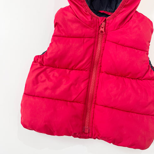Gap Red Hooded Puffer Gilet – 6 Months