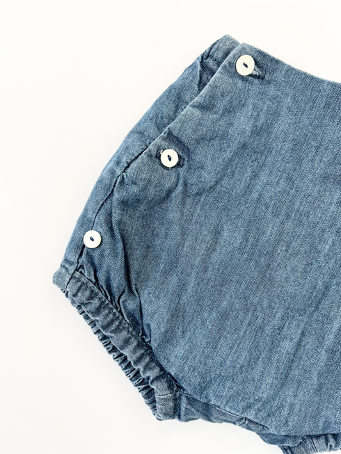 Jacadi Indigo Denim Bloomer Shorts – 3 Months