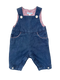 Jacadi Indigo Denim Dungarees with Gingham Lining – 1 Month