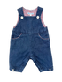 Jacadi Indigo Denim Dungarees with Gingham Lining – 1 Month