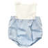 Jacadi Blue & White Colour Block Bubble Romper – 1 Month