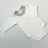 Jacadi White Long Sleeve Bodysuit with Grey Check Collar – 3 Months