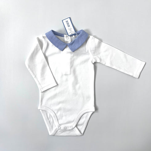 White Jacadi Vest Blue Collar BNWT - 6 months