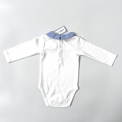 White Jacadi Vest Blue Collar BNWT - 6 months