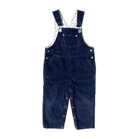 Navy Petit Bateau Cord Dungarees - 12 months