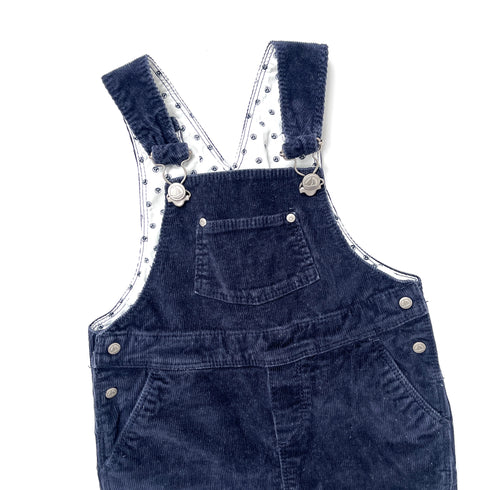 Navy Petit Bateau Cord Dungarees - 12 months