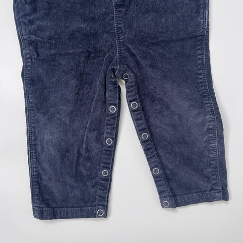 Navy Petit Bateau Cord Dungarees - 12 months