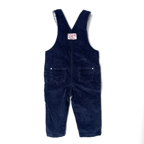 Navy Petit Bateau Cord Dungarees - 12 months