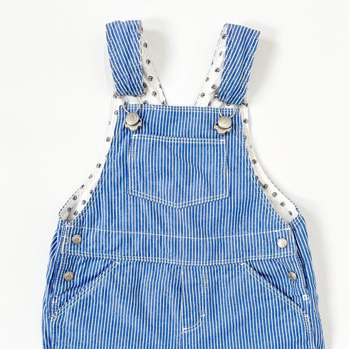 Blue Striped Petit Bateau Dungarees - 12 months
