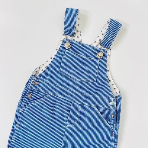 Blue Striped Petit Bateau Dungarees - 12 months