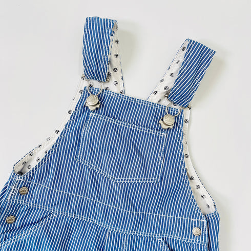 Blue Striped Petit Bateau Dungarees - 12 months