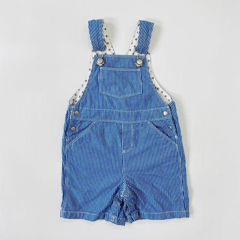 Blue Striped Petit Bateau Dungarees - 12 months